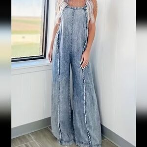 Denim Wide Leg Jumpsuit